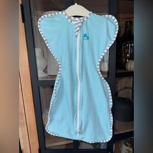 Love to dream swaddle baby arms up zipper light blue newborn boy unisex small